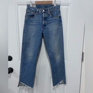 Levi’s Blue Frayed Hem Womens Jeans